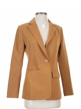 Women's Tailored Tan Single-Button Blazer